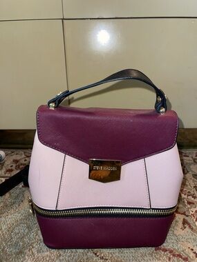 Steve Madden Pink and Burgundy Colorblock Crossbody/Back Pack Top-Handle Bag